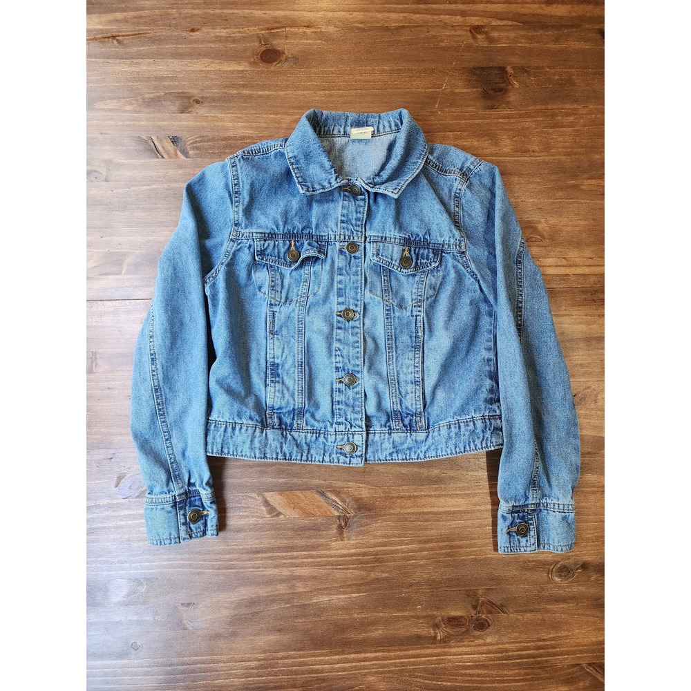 Faded Glory Girls S Denim Trucker Jacket Medium Wash Vintage Y2K 90s
